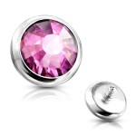 Ozdobný kamínek k mikrodermálu, průměr 4 mm, (růžová)