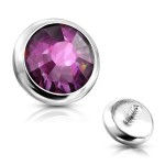 Ozdobný kamínek k mikrodermálu, průměr 4 mm, (růžová)