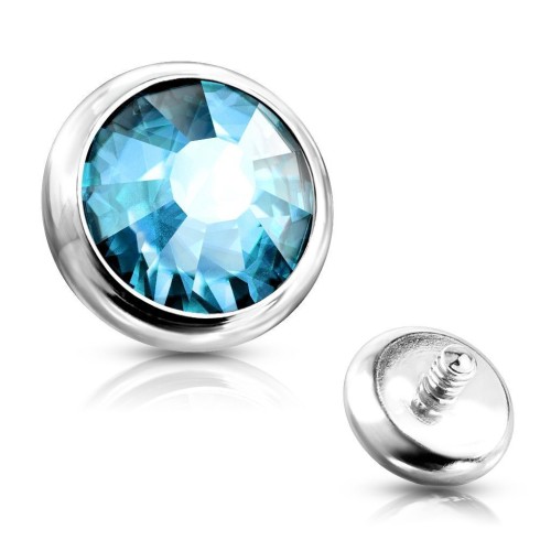 Ozdobný kamínek k mikrodermálu, průměr 4 mm, (tyrkysová)