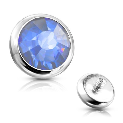 Ozdobný kamínek k mikrodermálu, průměr 4 mm, (světle modrá)