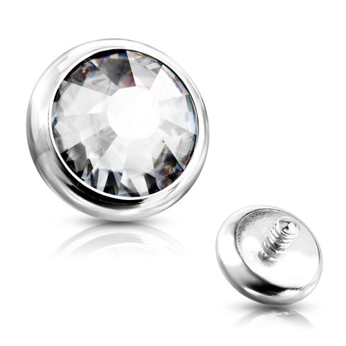 Ozdobný kamínek k mikrodermálu, průměr 4 mm, (čirá)