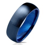Modrý ocelový prsten, šíře 6 mm (52) [0]