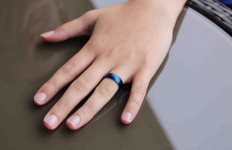 Modrý ocelový prsten, šíře 6 mm (52) [1]