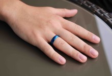 Modrý ocelový prsten, šíře 6 mm (52) [2]