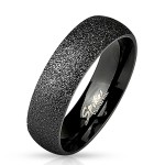 Černý ocelový prsten pískovaný, šíře 6 mm (65) [2]