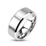 Ocelový prsten matný, šíře 6 mm (57) [3]