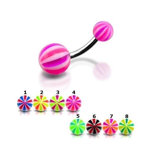 Piercing do pupíku - banánek (růžová/žlutá)