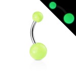 Svítící piercing do pupíku - banánek (růžová)