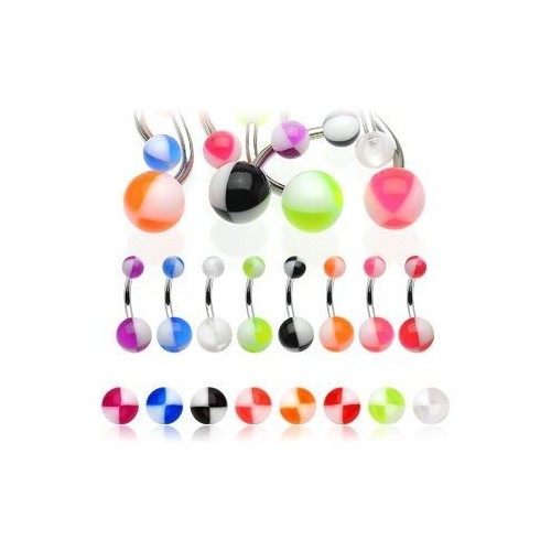 Piercing do pupíku - banánek (oranžová/bílá)