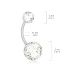 Piercing do pupíku - banánek se třpytkami (fialová)
