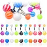 Piercing do pupíku - banánek (oranžová)