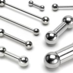 Piercing do jazyka - činka (3,0 x 12 mm, 6 mm kuličky)