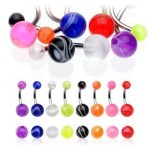 Piercing do pupíku - banánek (fialová)