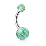 Piercing do pupíku - banánek se třpytkami (černá)