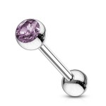 Piercing do jazyka - kamínek (tmavě modrá, 1,6 x 16 mm)