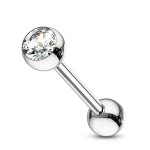 Piercing do jazyka - kamínek (růžová, 1,6 x 16 mm)