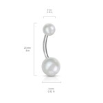 Piercing do pupíku - perličky (růžová, 1,6 x 10 mm)