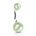 Piercing do pupíku - perličky (růžová, 1,6 x 10 mm)