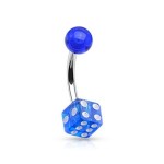 Piercing do pupíku - hrací kostka (růžová)