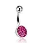 Piercing do pupíku - tygrovaný (bílá)