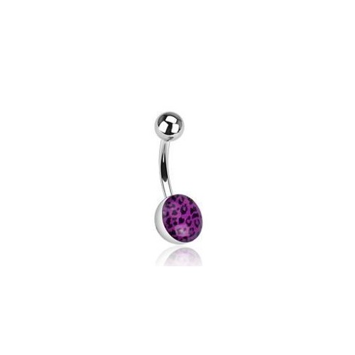 Piercing do pupíku - tygrovaný (fialová)