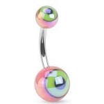Piercing do pupíku - oko (růžová)