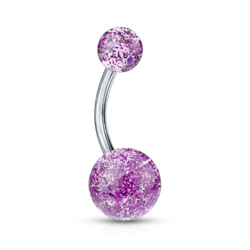 Piercing do pupíku - TITAN (fialová)