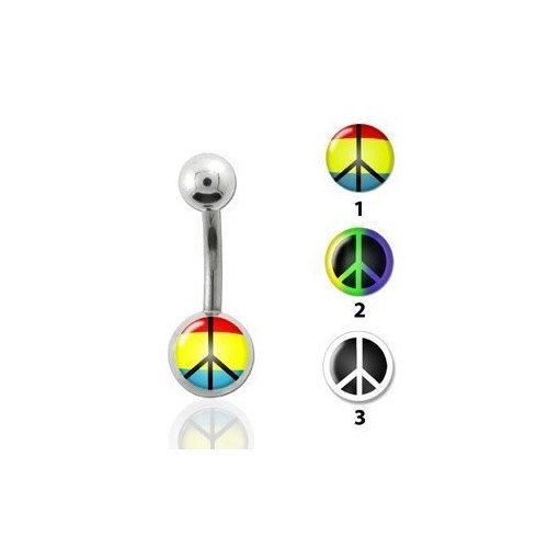 Piercing do pupíku - peace (č. 3)