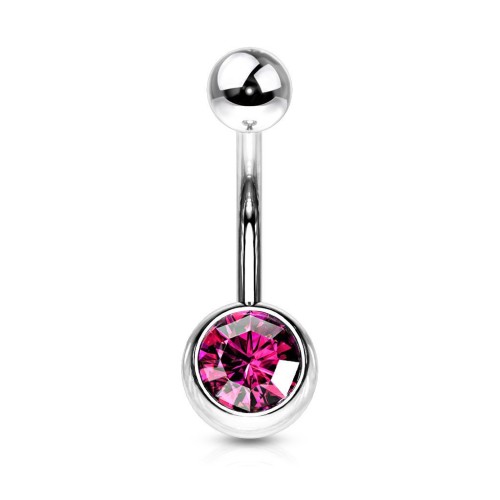Piercing do pupíku - banánek (tmavě růžová)