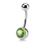 Piercing do pupíku - banánek (tmavě růžová)