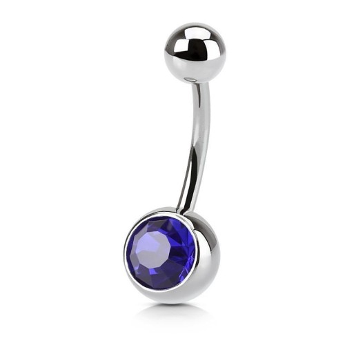 Piercing do pupíku - banánek (tmavě modrá)