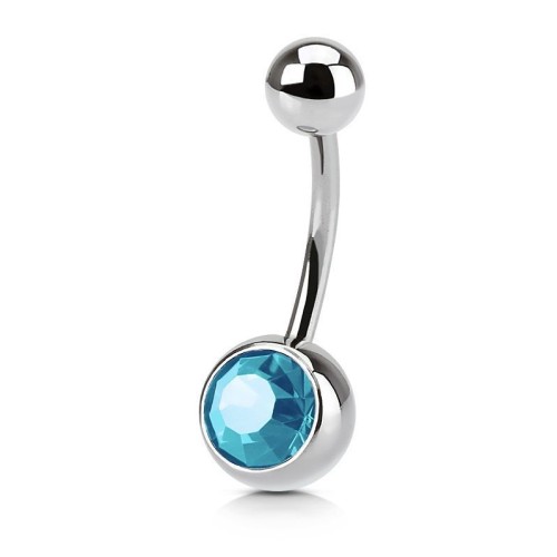 Piercing do pupíku - banánek (tyrkysová)