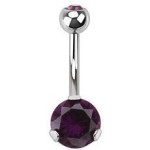 Piercing do pupíku - banánek se zirkony (zelená, 1,6 x 10 mm)