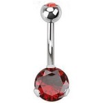 Piercing do pupíku - banánek se zirkony (fialová, 1,6 x 10 mm)