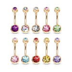 Zlacený piercing do pupíku - banánek (červená)