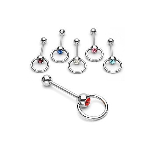 Piercing do jazyka pohyblivý (tyrkysová, 1,6 x 16 mm)