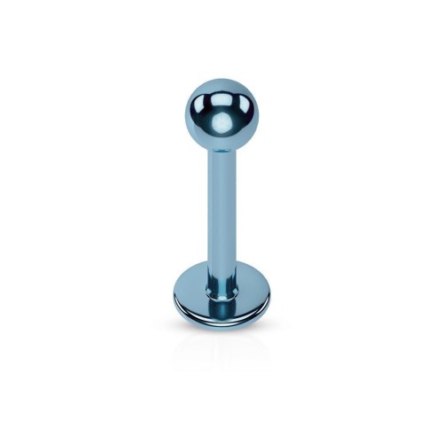 Piercing do brady - labreta (světle modrá, 1,2 x 10 x 3 mm)