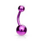 Piercing do pupíku - banánek (černá, 1,6 x 10 mm)