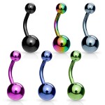 Piercing do pupíku - banánek (tmavě modrá, 1,6 x 10 mm)