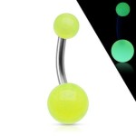 Fosforeskující piercing do pupíku - TITAN (fialová)