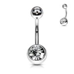 Piercing do pupíku - banánek (čirá, 1,6 x 10 mm)
