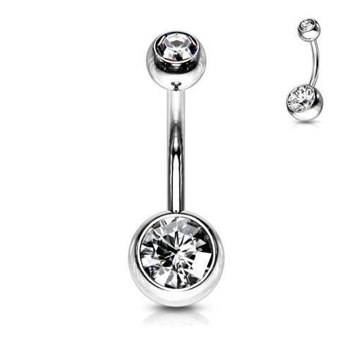 Piercing do pupíku - banánek (čirá, 1,6 x 10 mm)