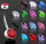 Piercing do pupíku - banánek (čirá, 1,6 x 10 mm)