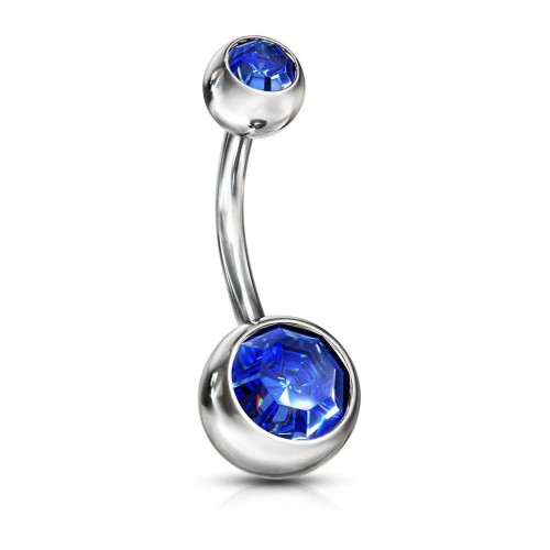 Piercing do pupíku - banánek (tmavě modrá)