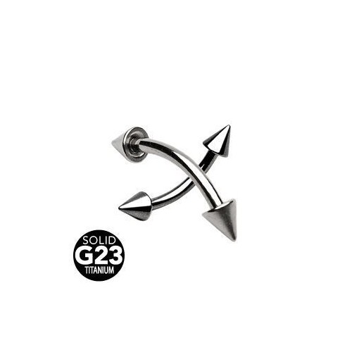 Piercing do obočí TITAN (3 x 3 mm, 1,2 x 10 mm)