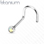 Piercing do nosu - TITAN (světle modrá)