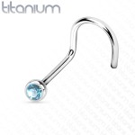 Piercing do nosu - TITAN (světle modrá)