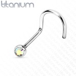 Piercing do nosu - TITAN (světle modrá)