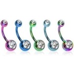 Piercing do pupíku - banánek (čirá/tmavě zelená)
