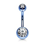 Piercing do pupíku - banánek (čirá/tmavě zelená)